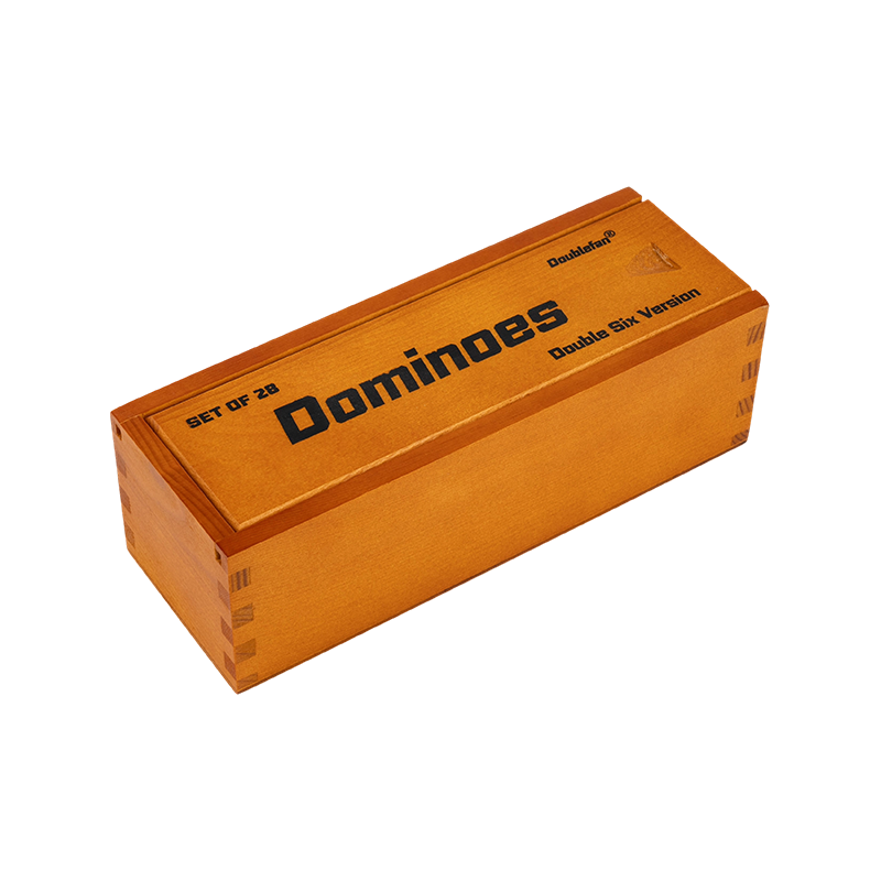 Dominó doble 6 en caja de madera estilo natural