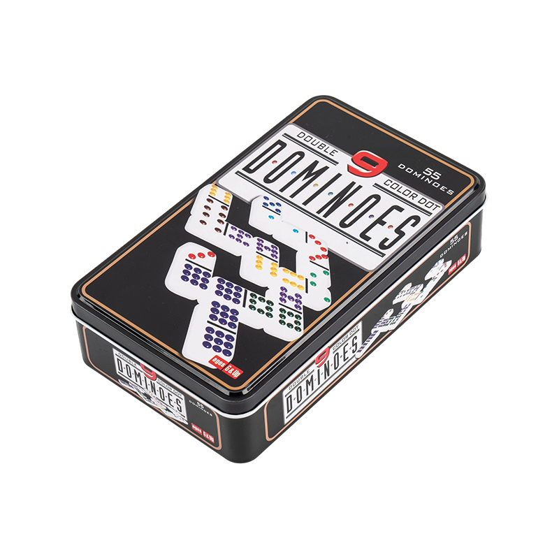 Juego de mesa tradicional con dominó doble 9