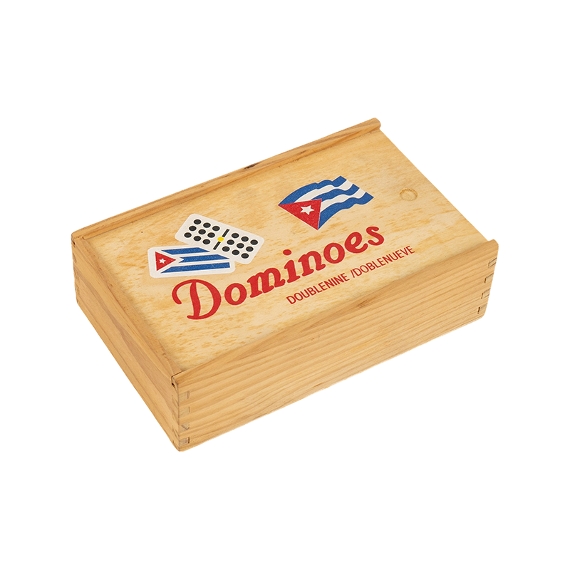 Dominó doble 9 cubano tradicional en caja de madera