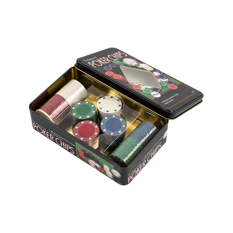Juego de fichas multiusos en caja de hojalata