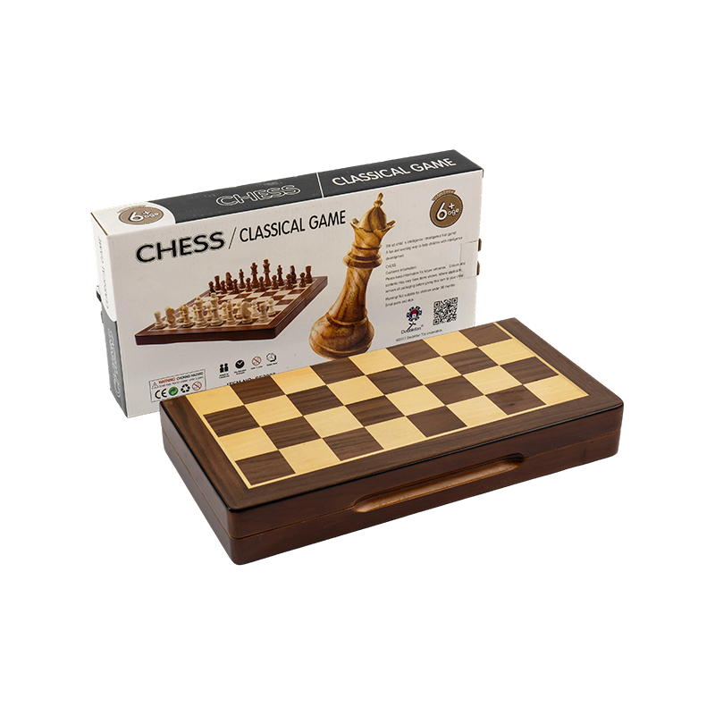 Juego de ajedrez plegable de madera