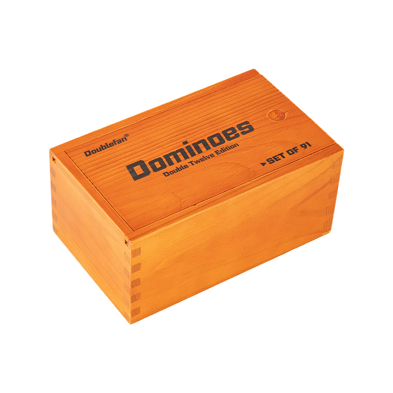 Dominó doble 12 con puntos en caja de madera